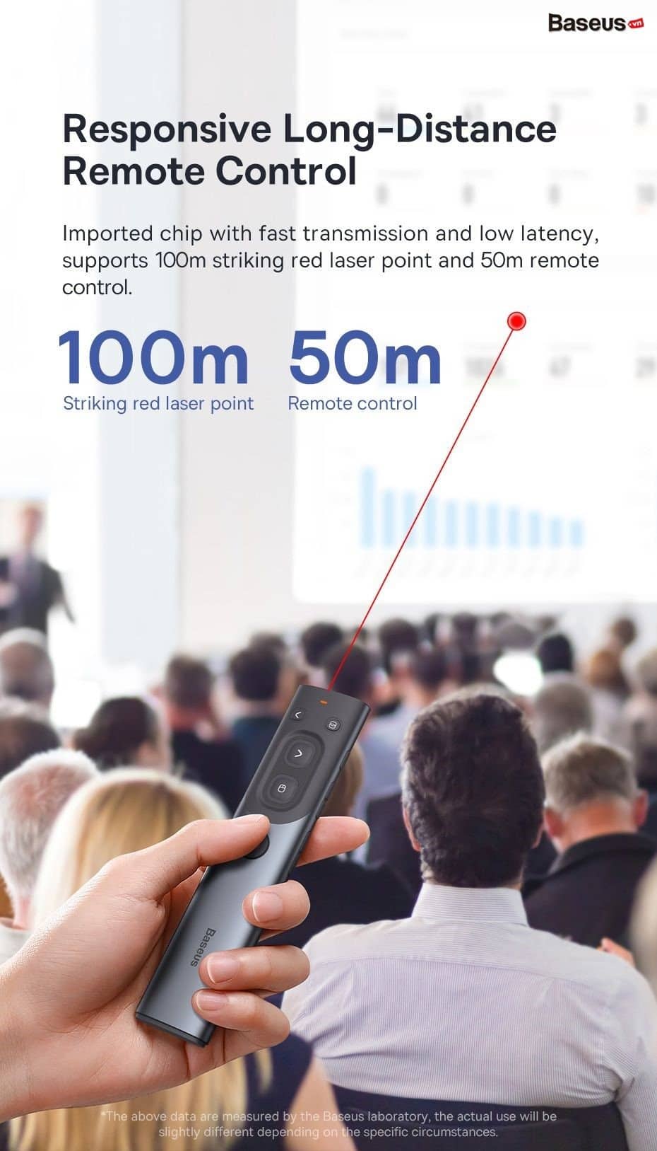 Bút trình chiếu Baseus Orange Dot AI Wireless Presenter (Red Laser)(Charging) Grey 7