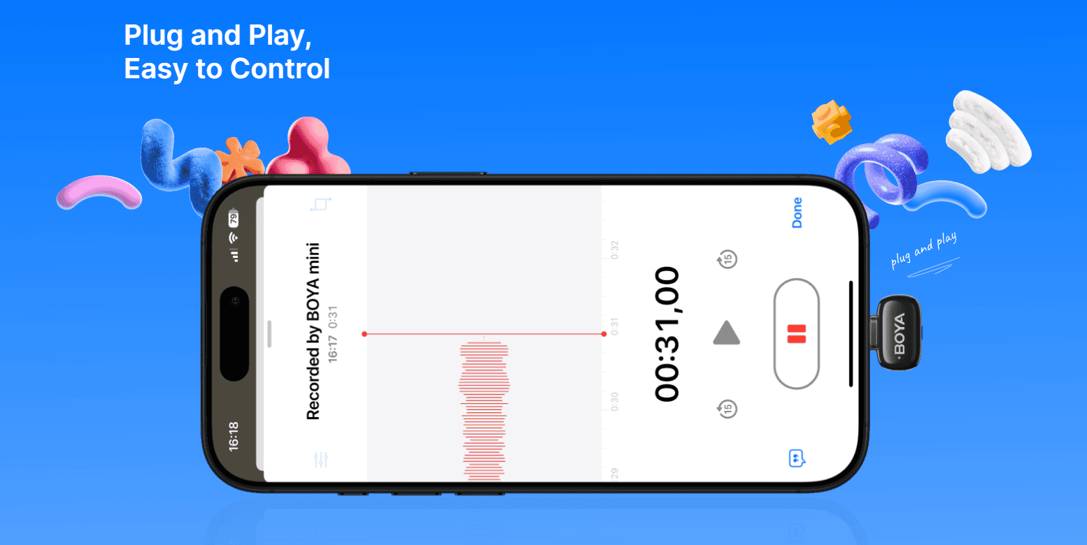Microphone không dây BOYA mini-13 - Màu trắng 6