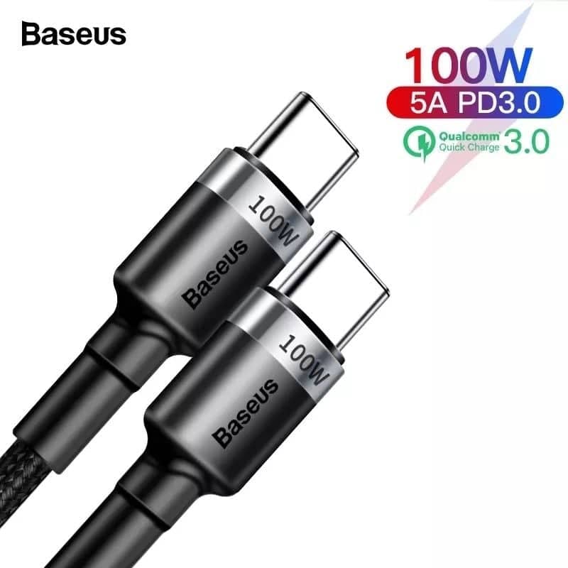 Cáp Baseus Cafule PD2.0 100W flash charging USB For Type-C cable (20V 5A)2m Gray+Black 1