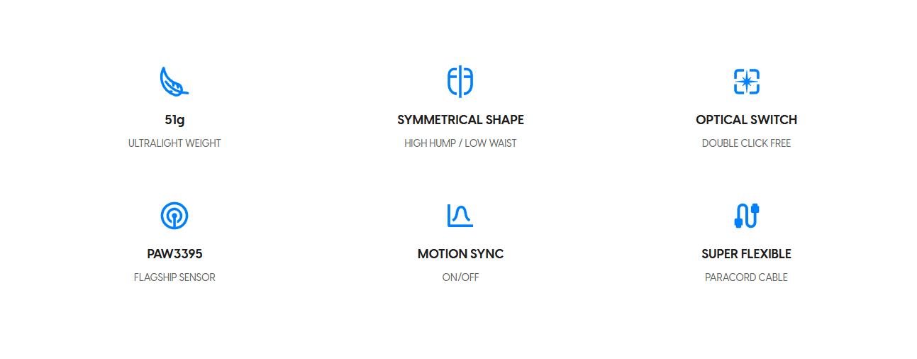 Chuột có dây Pulsar X2H Wired Medium White 2