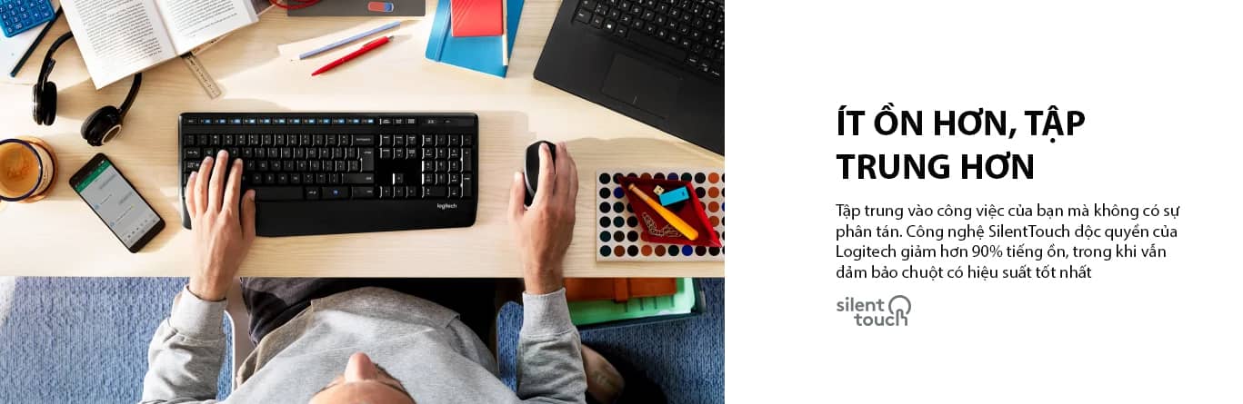 Chuột không dây Logitech M331 (USB/Màu đen-xám)5 