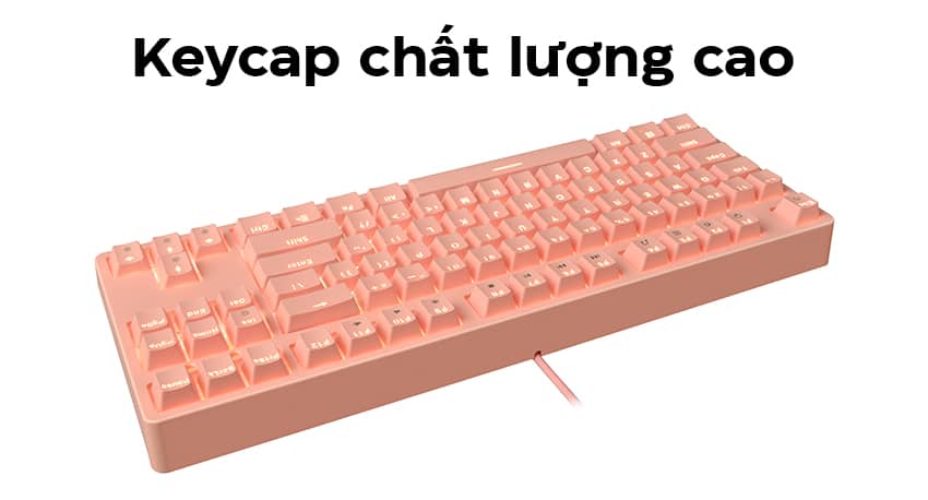 Bàn phím cơ Edra EK387L màu hồng