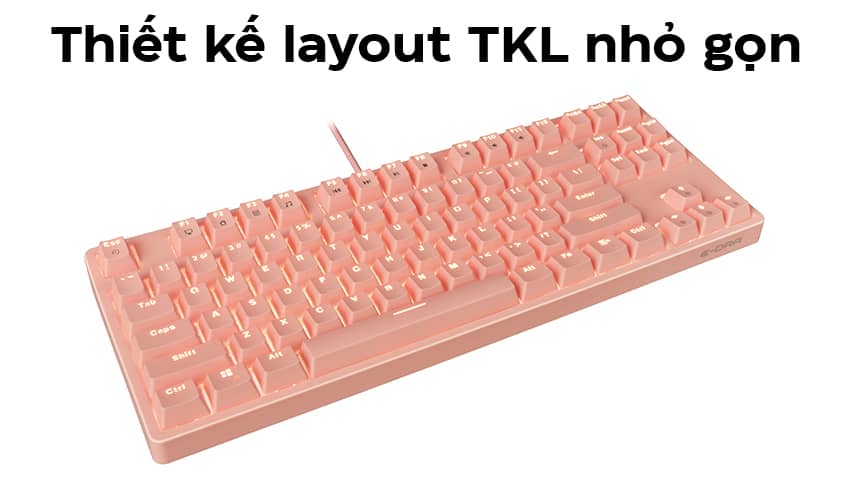 Bàn phím cơ Edra EK387L màu hồng
