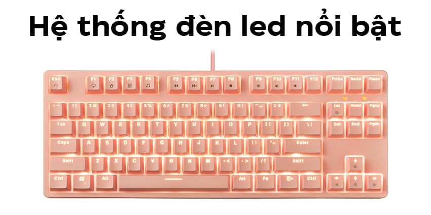 Bàn phím cơ Edra EK387L màu hồng