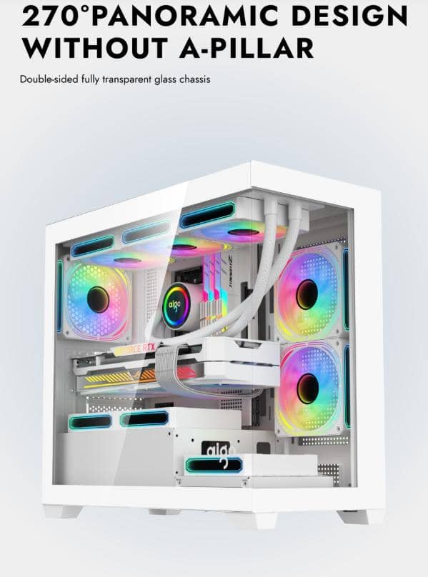 Vỏ case AIGO C218M BLACK (mATX, màu đen, không fan) 3