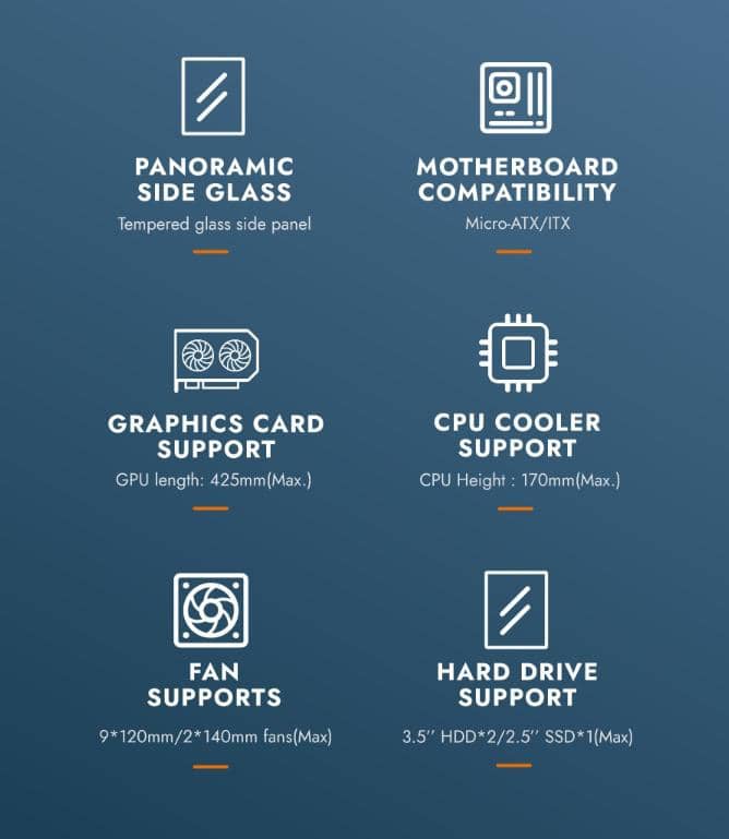 Vỏ case AIGO C218M BLACK (mATX, màu đen, không fan)