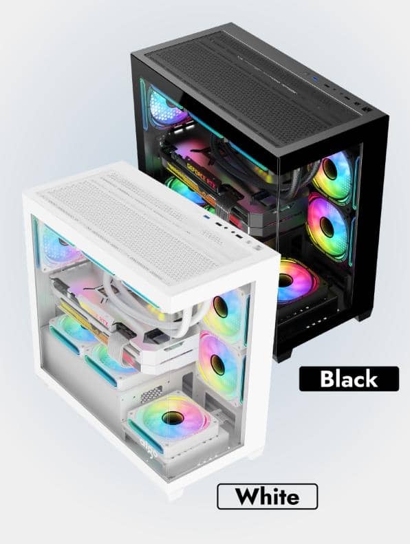 Vỏ case AIGO C218M BLACK (mATX, màu đen, không fan) 4