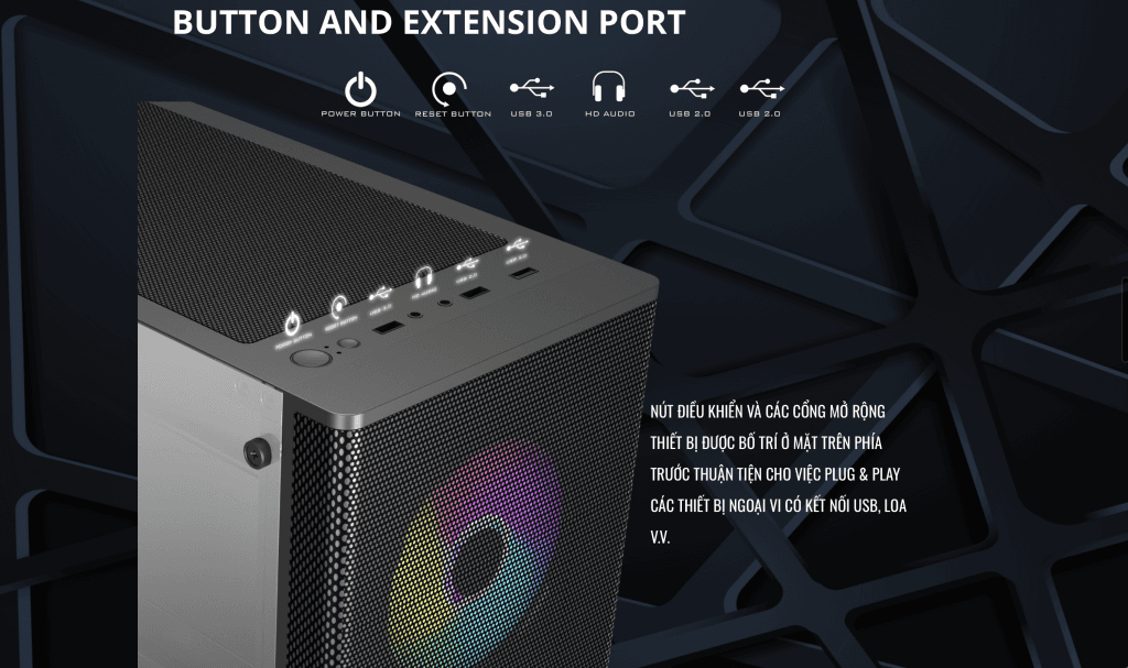 Vỏ Case MIK AION BLACK 3FA (ATX/Mid Tower/Màu Đen/3Fan ARGB)