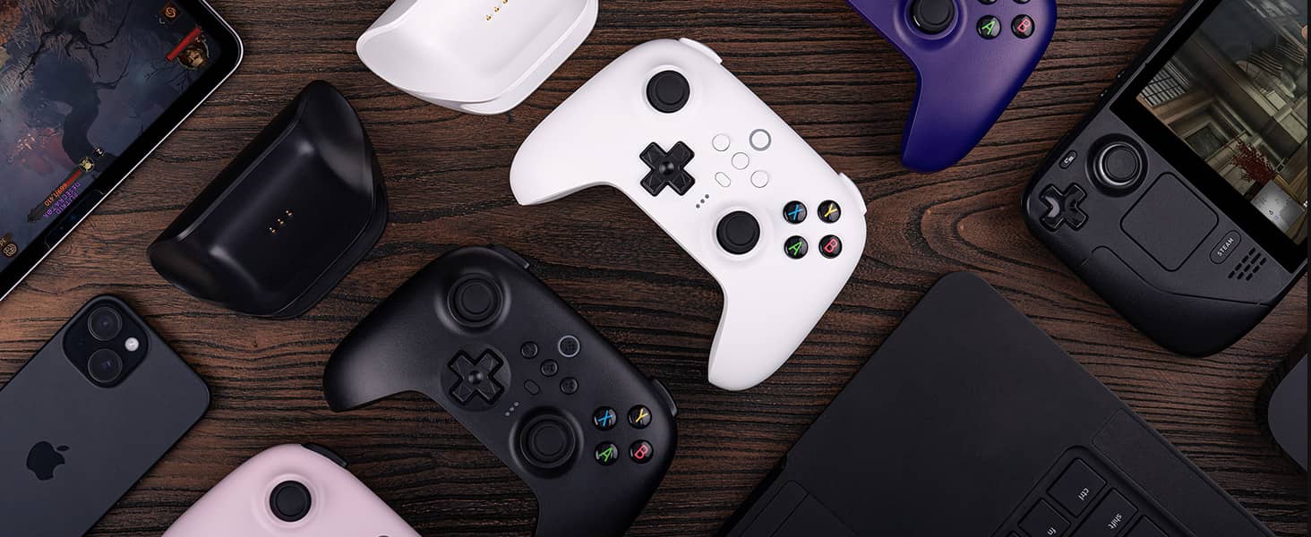 Tay cầm chơi game 8BitDo Ultimate 2.4G Controller Kèm Dock Sạc Màu Hồng 1