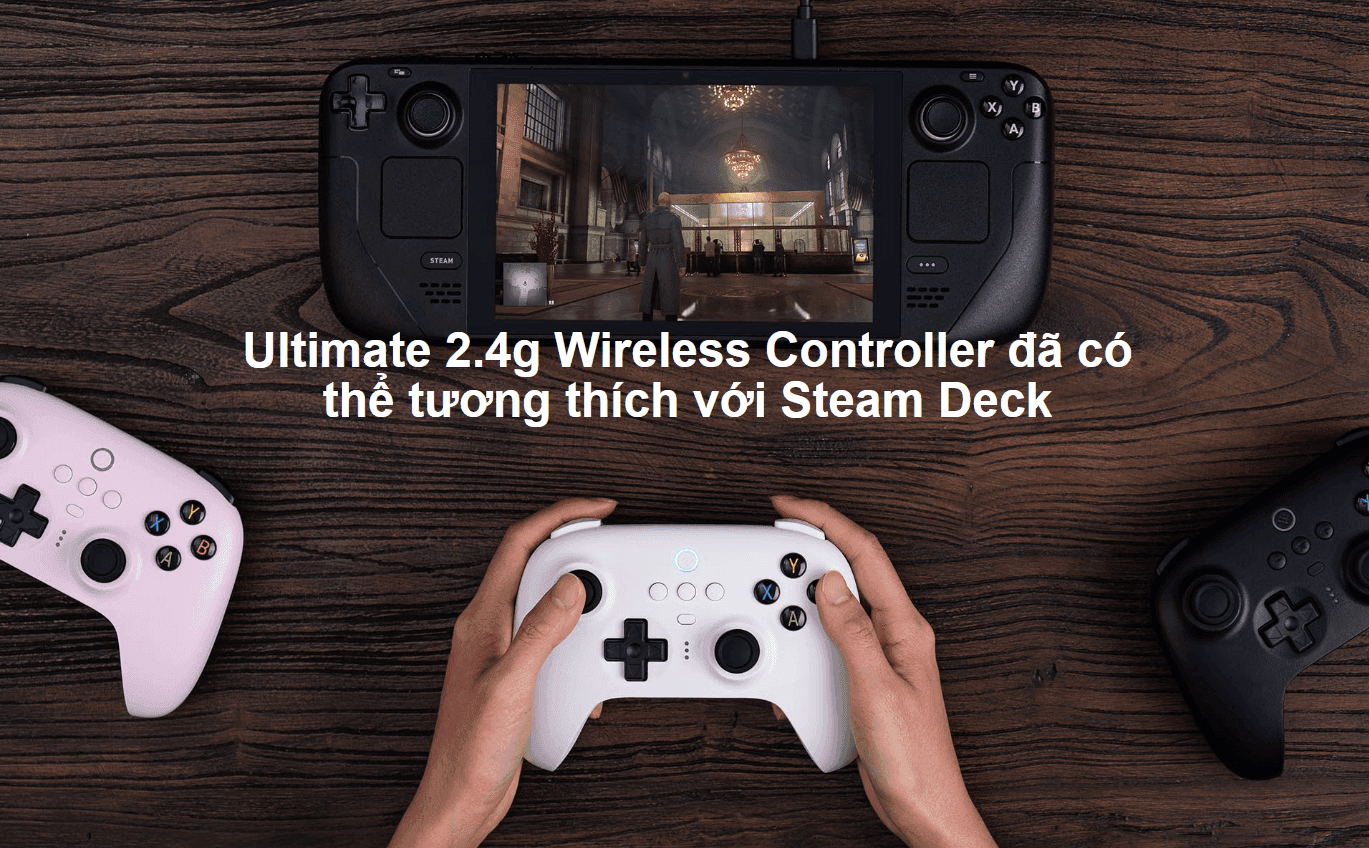 Tay cầm chơi game 8BitDo Ultimate 2.4G Controller Kèm Dock Sạc Màu Hồng 7
