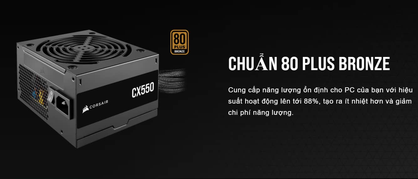 Nguồn máy tính Corsair CX650 (80 Plus Bronze/ Màu Đen)