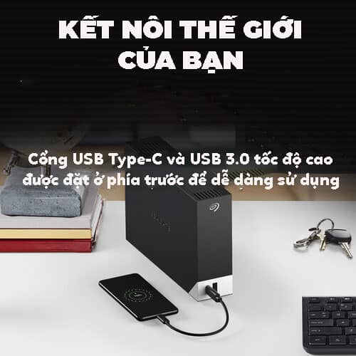  cứng gắn ngoài để bàn 10TB USB3.0/3.5 inch Seagate One Touch HUB Đen STLC10000400 