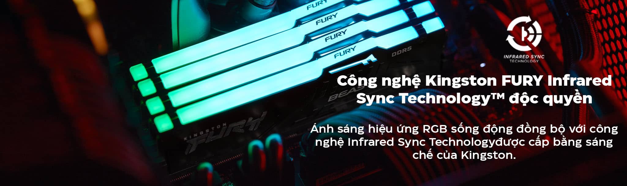 Ram Desktop Kingston Fury Beast RGB DDR5