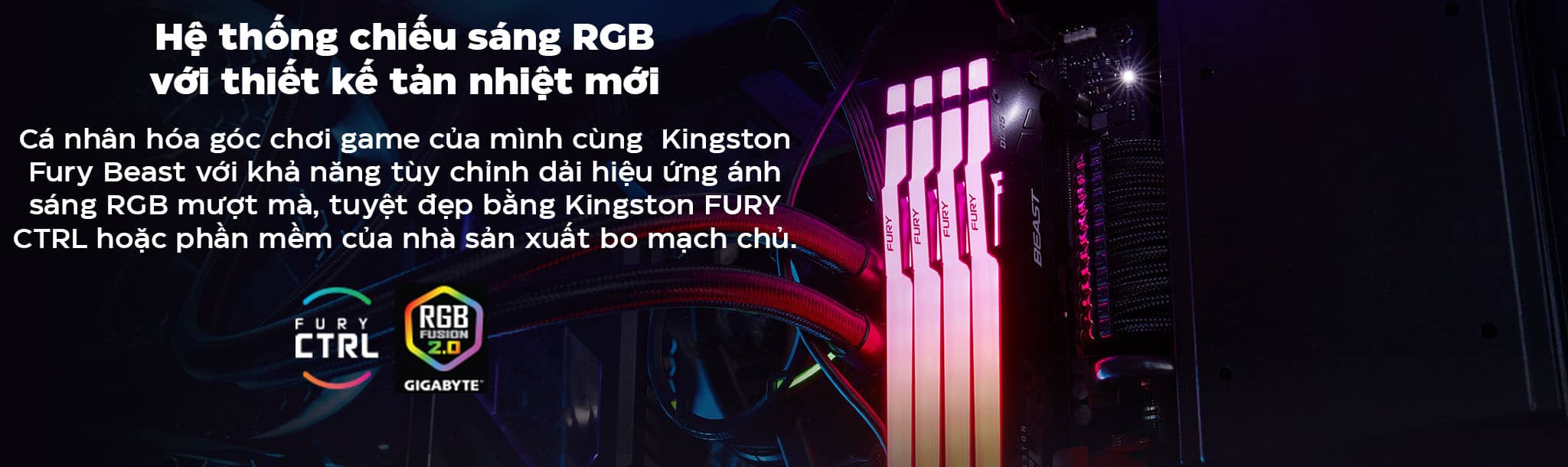 Ram Desktop Kingston Fury Beast RGB DDR5