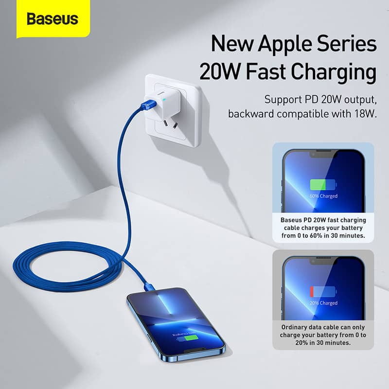 Cáp Baseus Crystal Shine USB-C to Lightning 1.2M Black 5