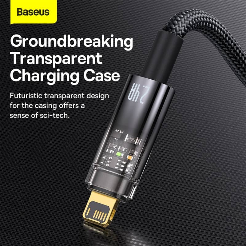 Cáp Baseus Crystal Shine USB-A to Lightning 1.2M Black 2
