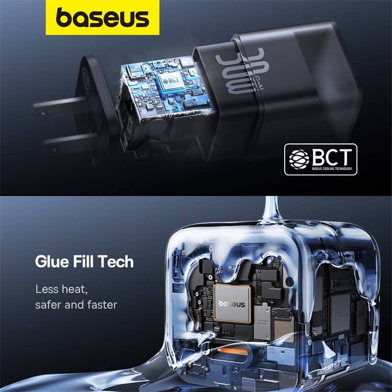 Củ Sạc nhanh Baseus GaN5S 1C 30W US - Màu đen 5