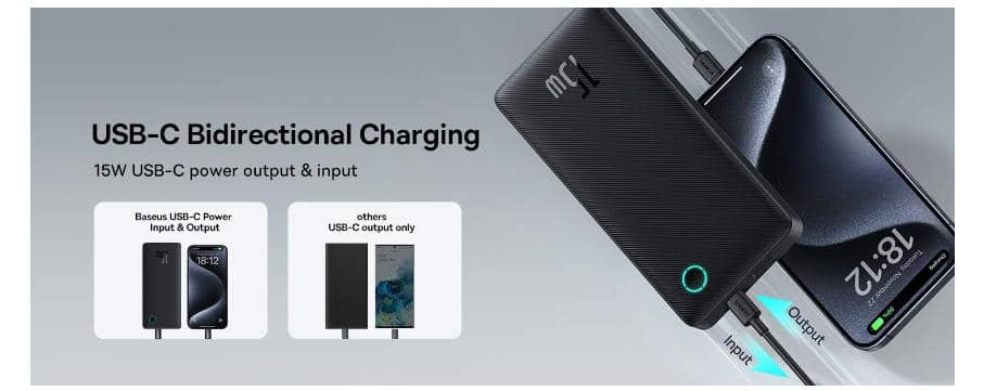 Pin sạc dự phòng Baseus Airpow Lite 10.000mAh 15W - Màu Đen 2