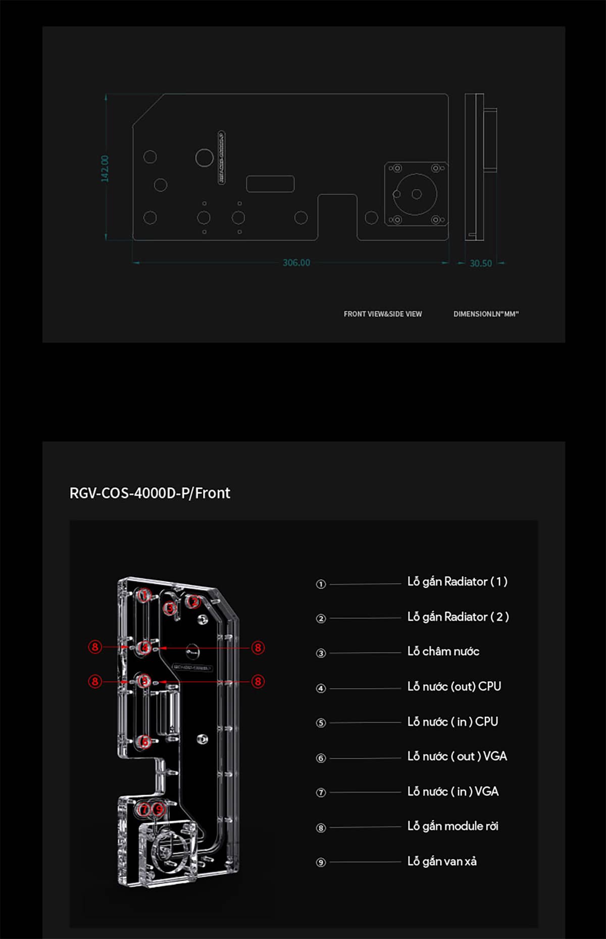 Trọn bộ tản nhiệt nước Custom Bykski x Corsair 4000D DIY KIT - Black