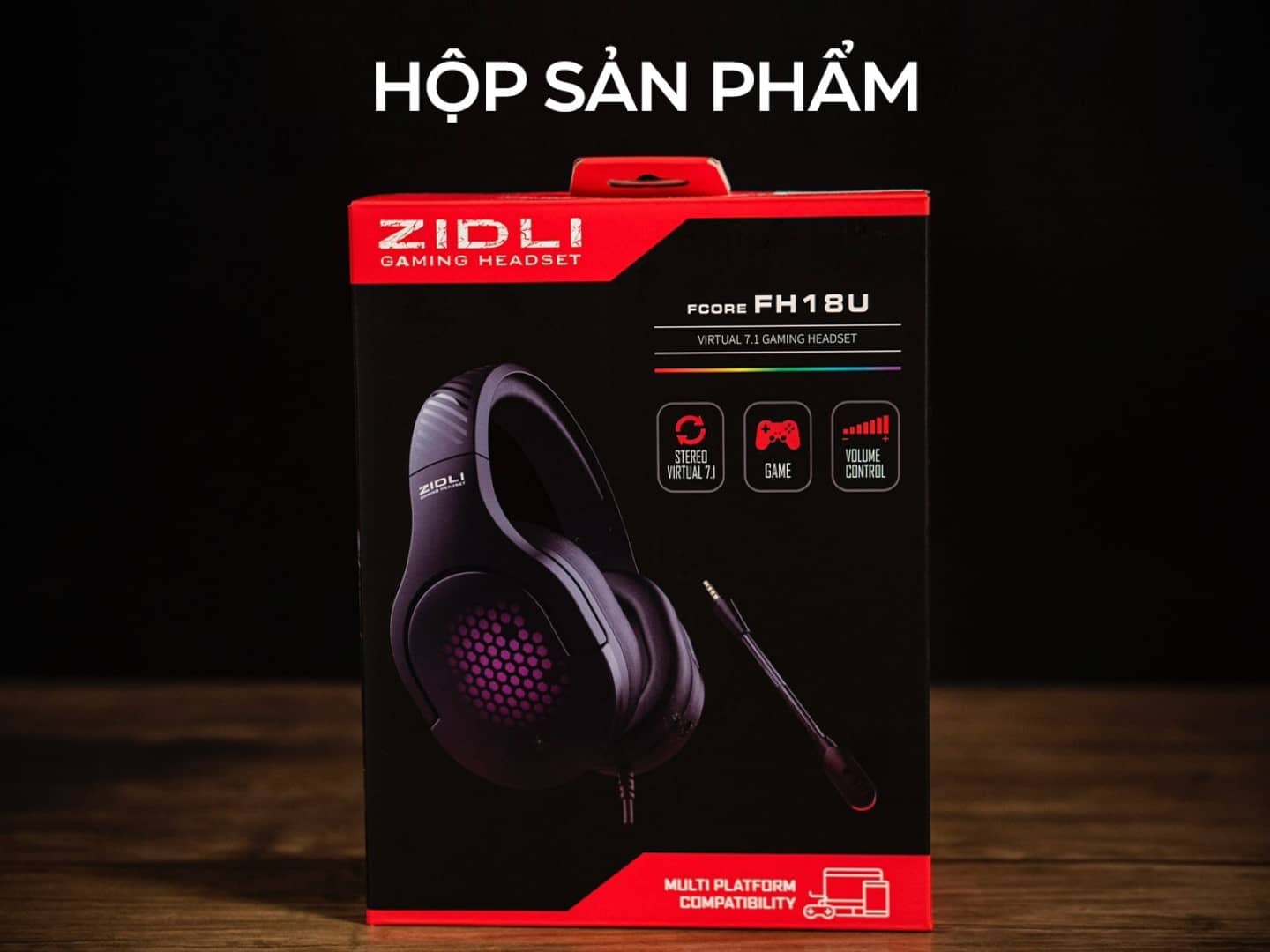 Tai nghe Zidli FCORE FH18U Black (7.1,USB, LED)