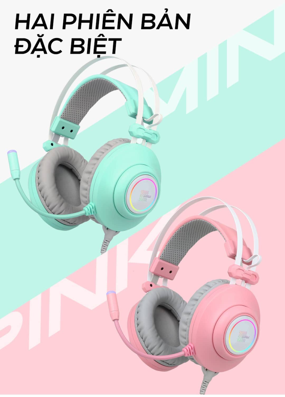 Tai nghe Zidli SCORE SH320V Pink (7.1, USB, RGB)