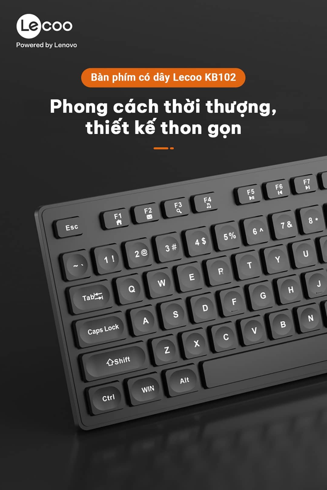 Bàn phím văn phòng Lecoo KB102