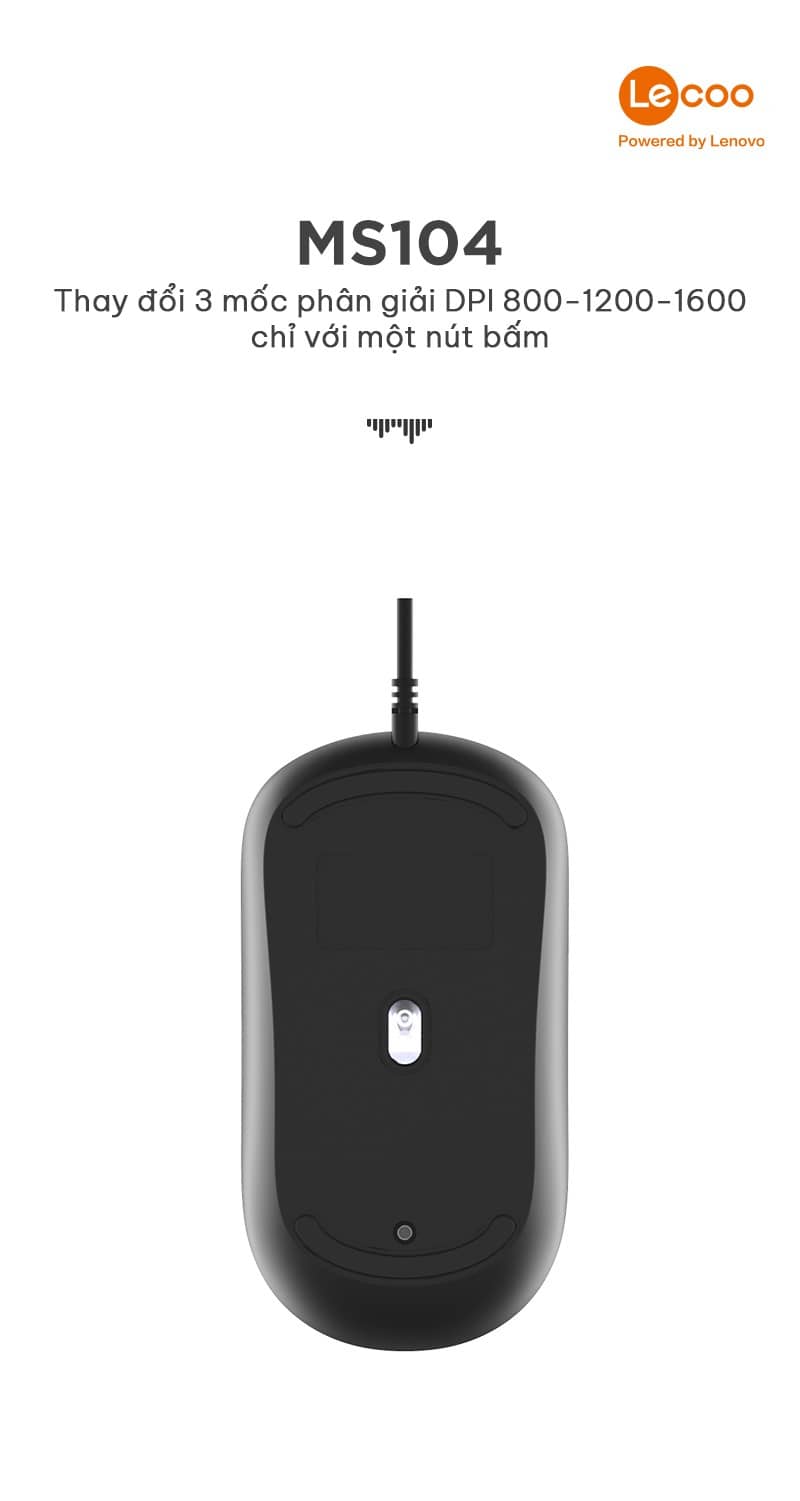 Chuột có dây Lecoo MS104 USB Đen