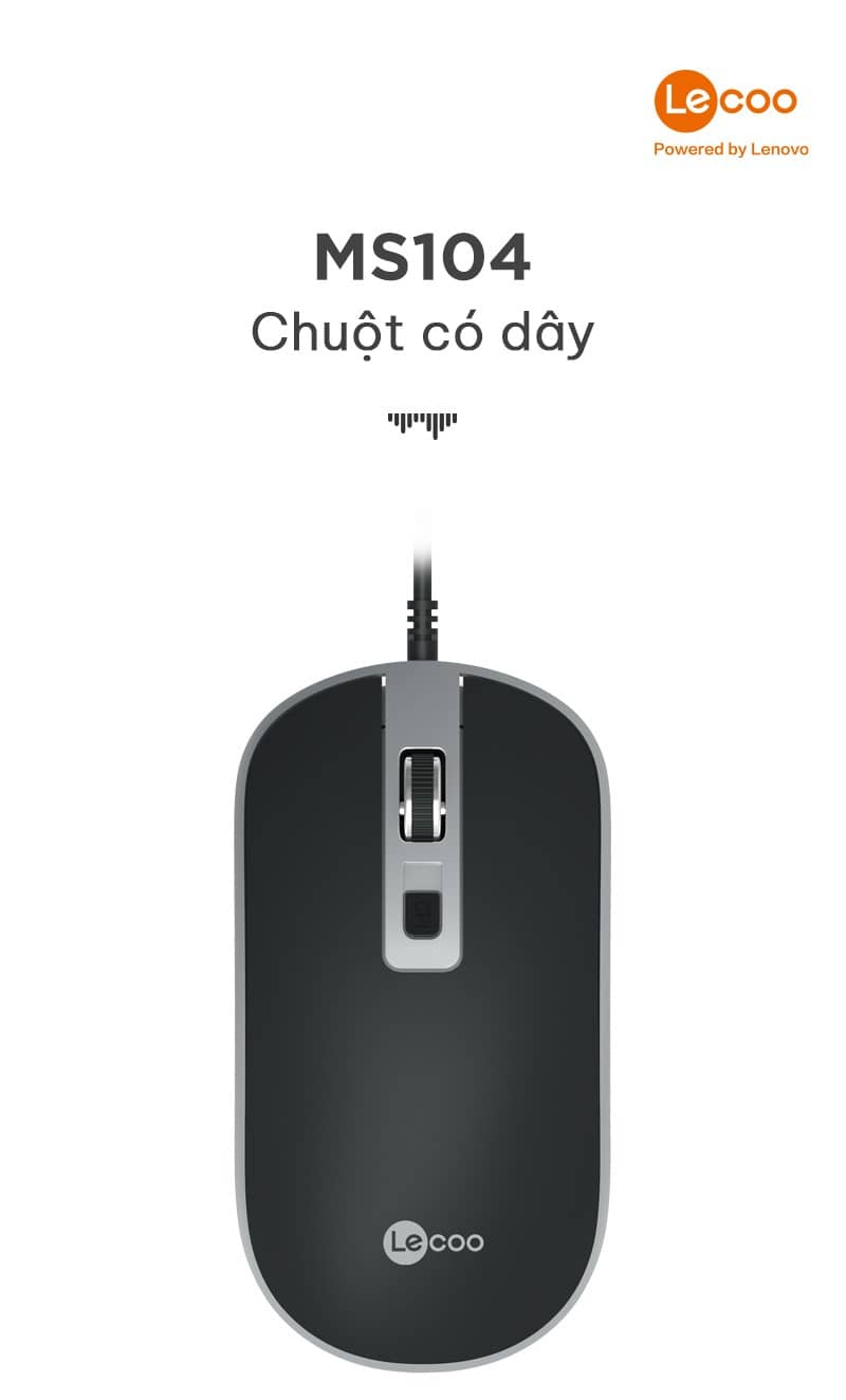 Chuột có dây Lecoo MS104 USB Đen