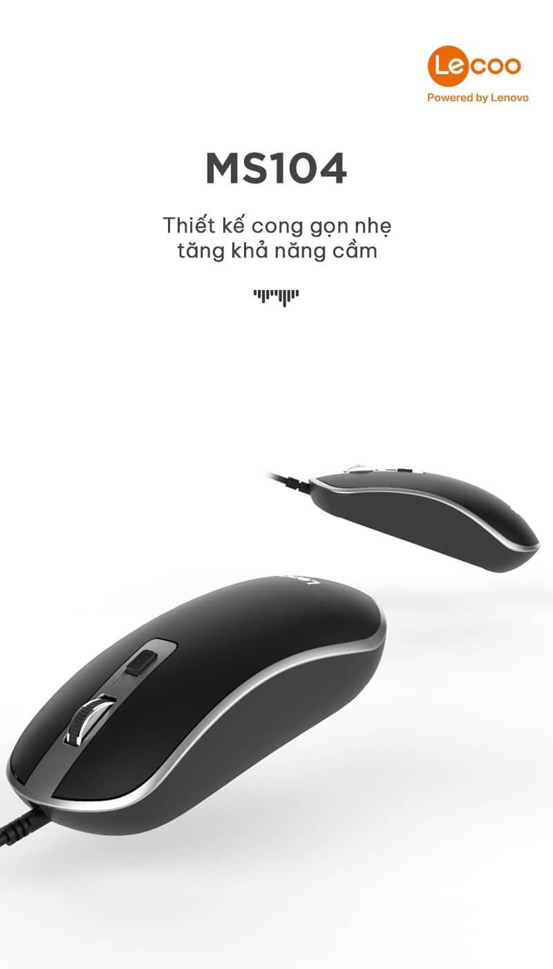Chuột có dây Lecoo MS104 USB Đen