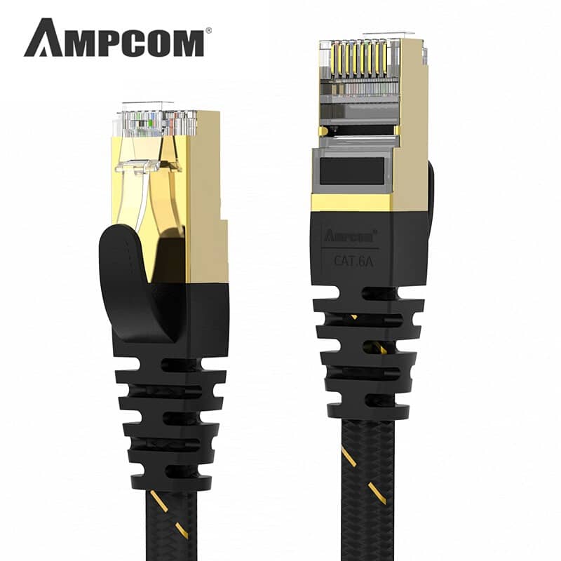 Cáp mạng CAT6A đầu đúc AMPCOM AMCAT6ABK0830 (3m/dẹt)