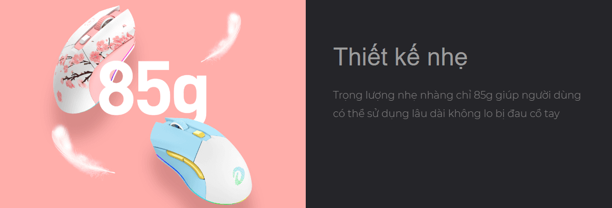 Chuột không dây Dareu EM901X RGB Blue White 2