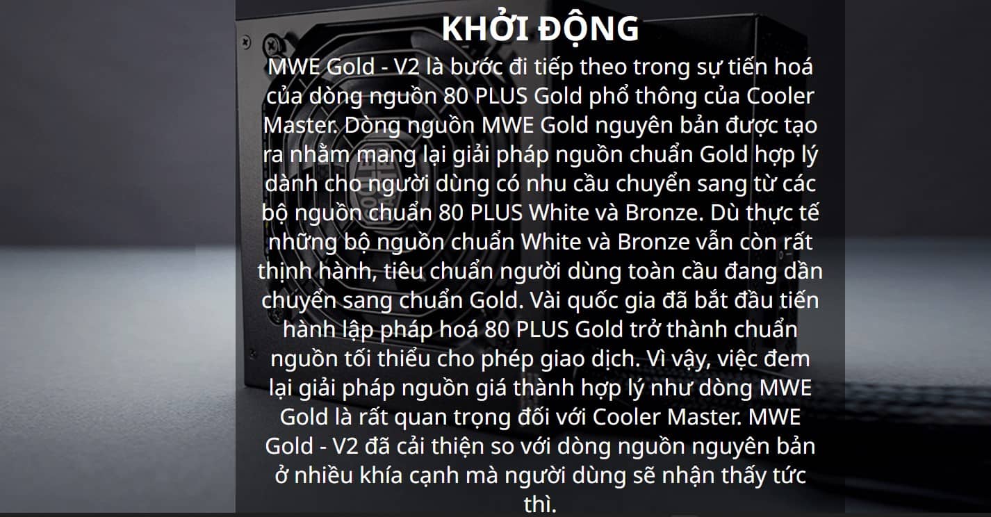 Nguồn máy tính Cooler Master MWE GOLD 850 - V2  850W ( 80 Plus Gold/Màu Đen/Full Modular
