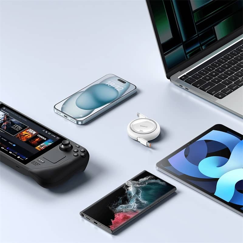 Cáp Baseus Free2Draw Mini Retractable Type-C to Type-C 100W 1m - Màu đen 1