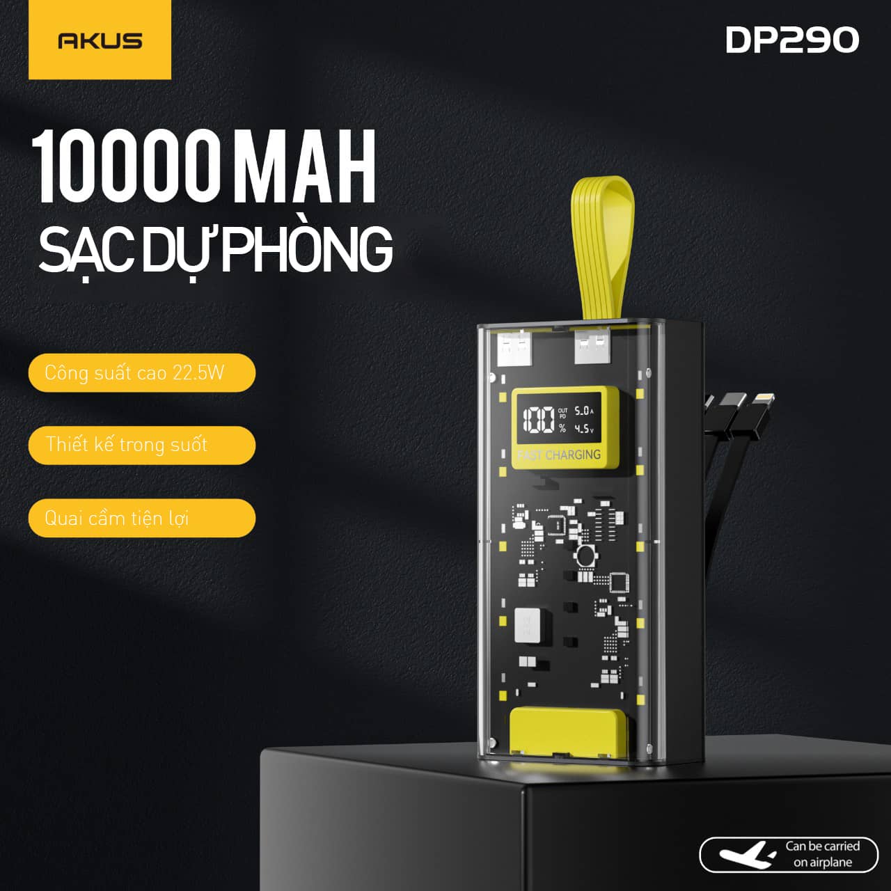 Pin sạc dự phòng AKUS DP290 - 10.000 mAh