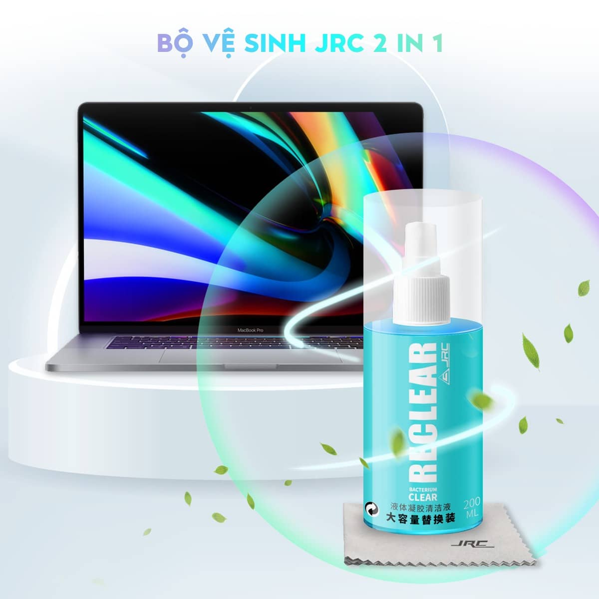 Bộ dung dịch vệ sinh 2in1 Laptop Macbook JRC chính hãng 2