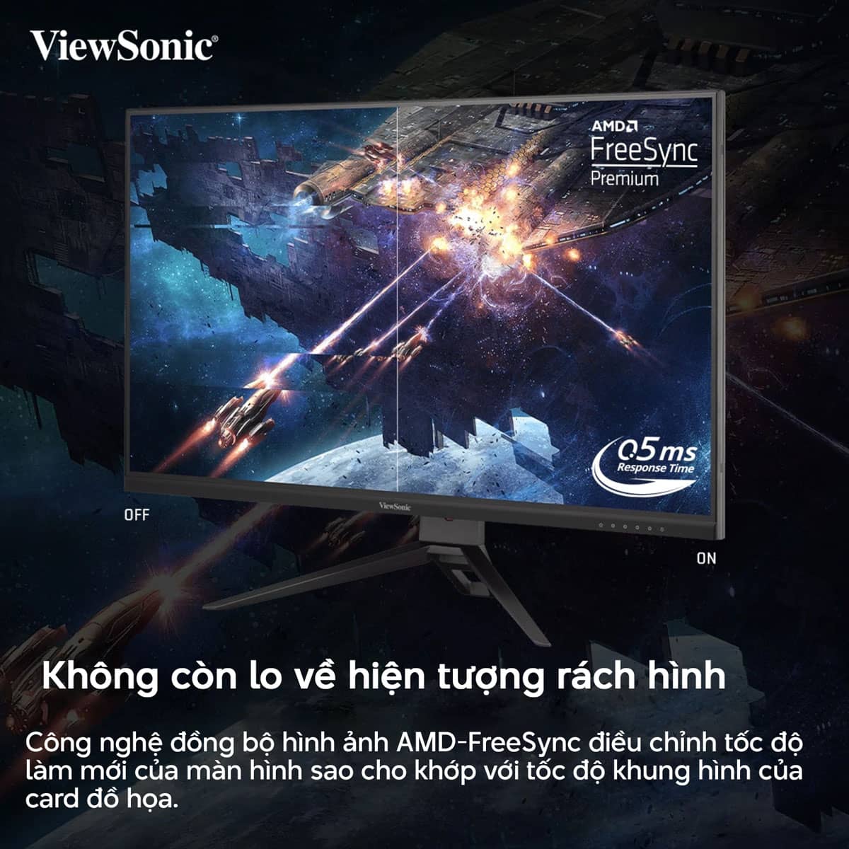 Công nghệ đồng bộ hình ảnh trên Viewsonic VX3219-2K-Pro-2 giữ cho hình ảnh luôn đồng nhất, không giật lag