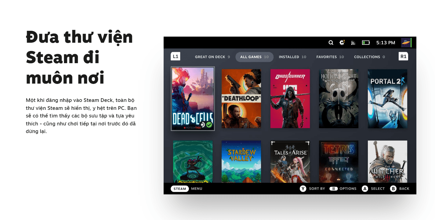 Máy chơi game cầm tay Steam Deck 64GB 10