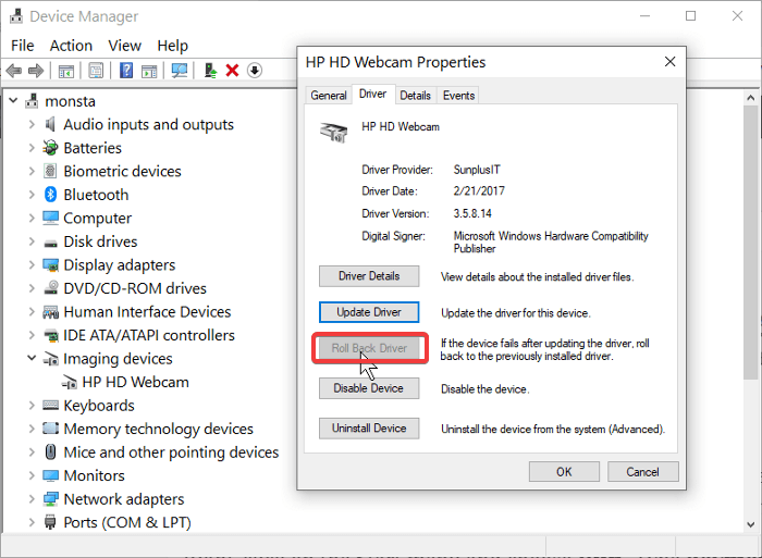 Khôi phục lại driver webcam