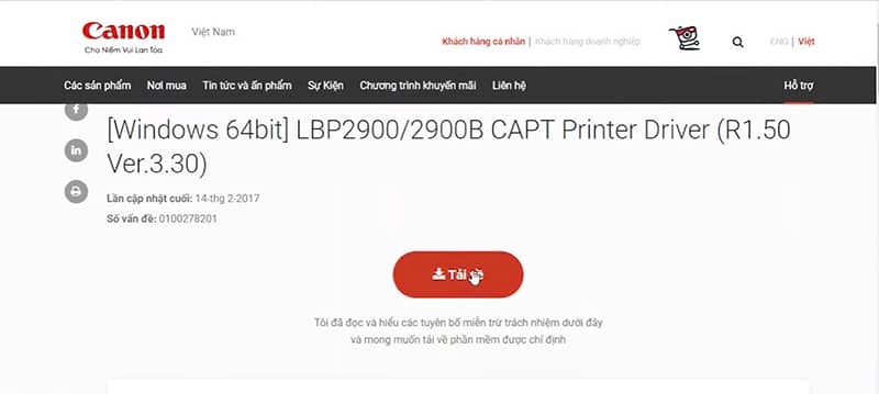 Tải Driver Máy In Canon 2900