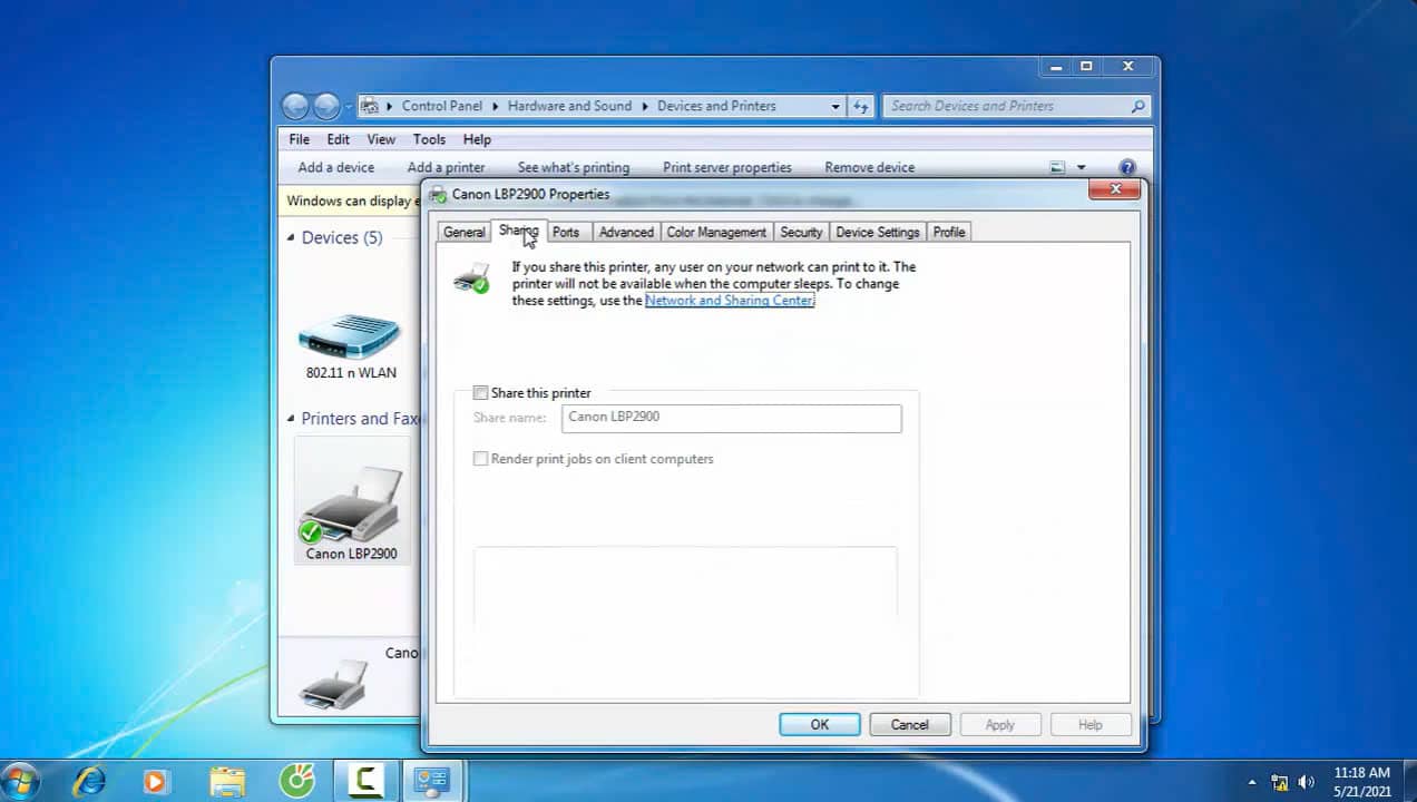 Cài máy in Canon 2900 qua mạng LAN hoặc Wi-Fi