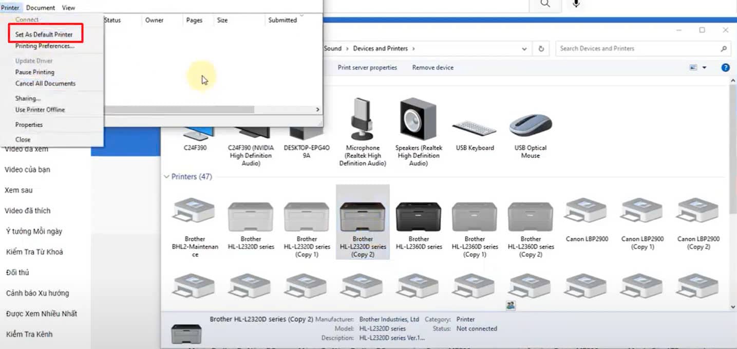 Máy in Canon 2900 bị báo lỗi 'Printer is Offline