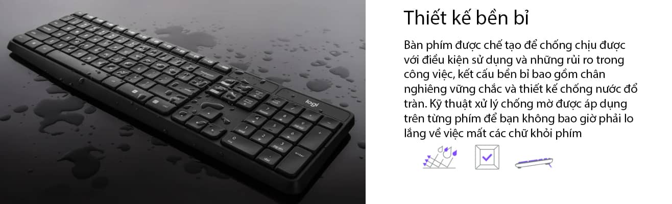 Bộ bàn phím chuột không dây Logitech MK235 Wireless (USB/đen) 5