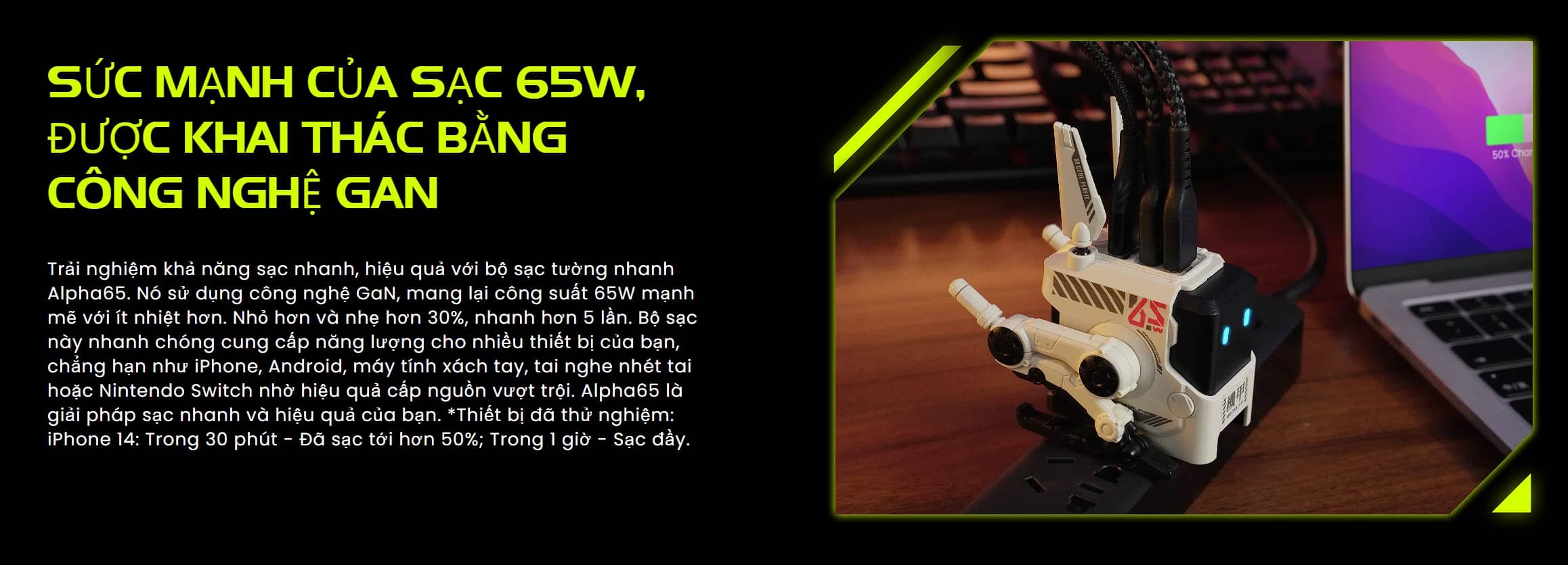 Củ sạc nhanh GravaStar Alpha65