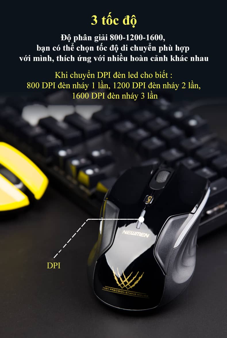 Chuột gaming không dây Newmen E500 6