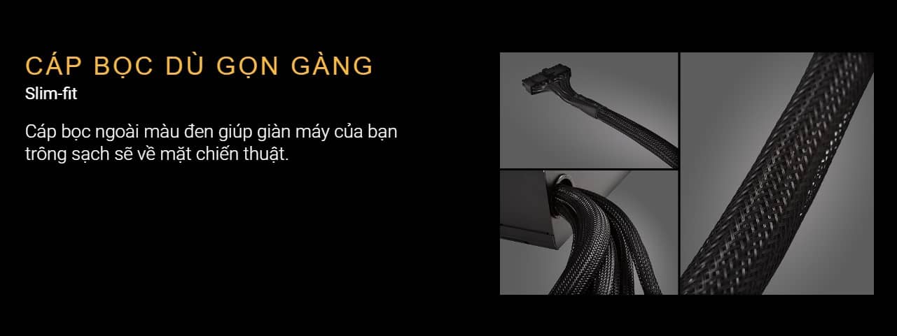 Cáp bọc dù chống rối, màu đen giúp giàn máy của bạn trông sạch sẽ và gọn gàng