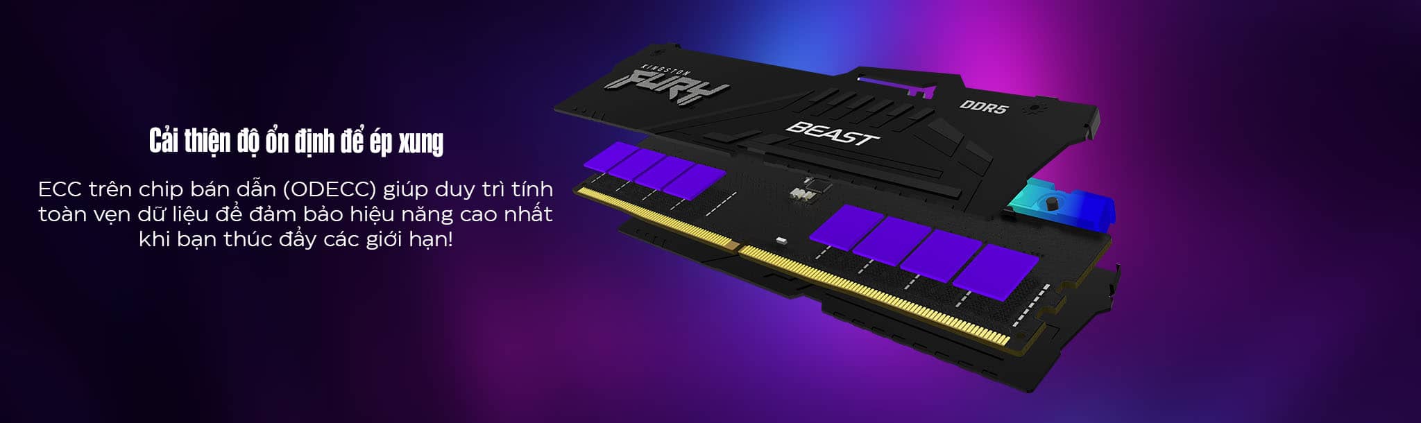 Ram Desktop Kingston Fury Beast RGB ddr5