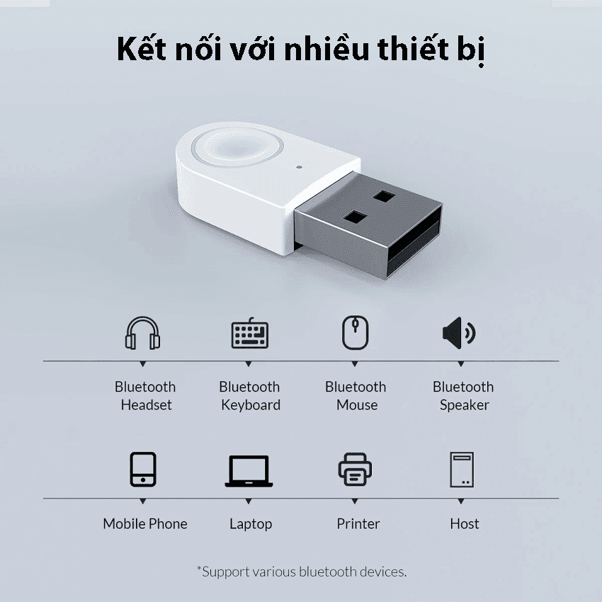 USB kết nối Bluetooth 5.0 Orico BTA-608-WH