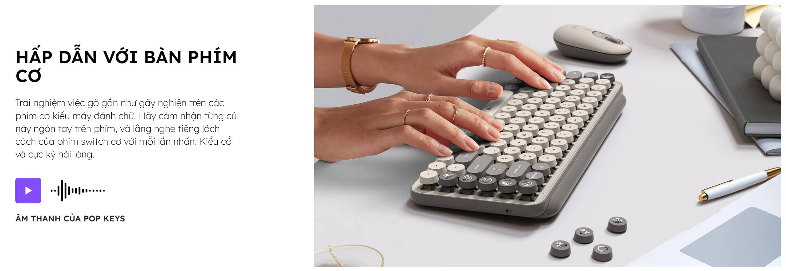 Bàn phím không dây Logitech Pop Keys
