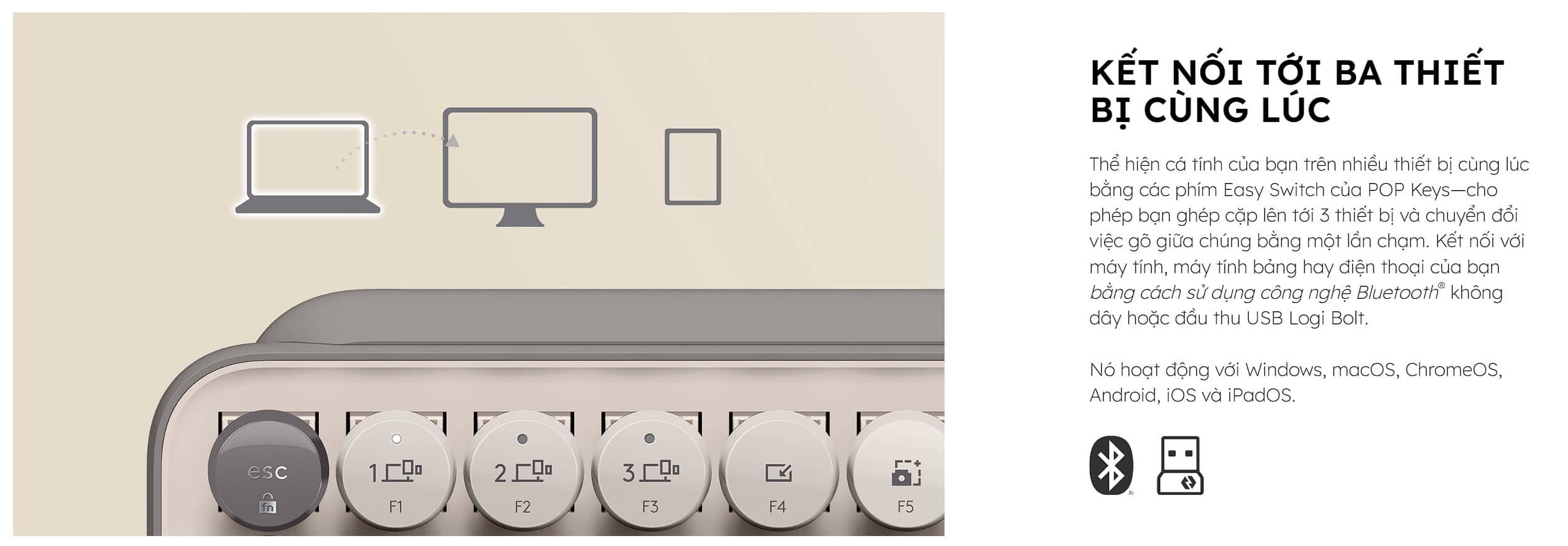 Bàn phím không dây Logitech Pop Keys