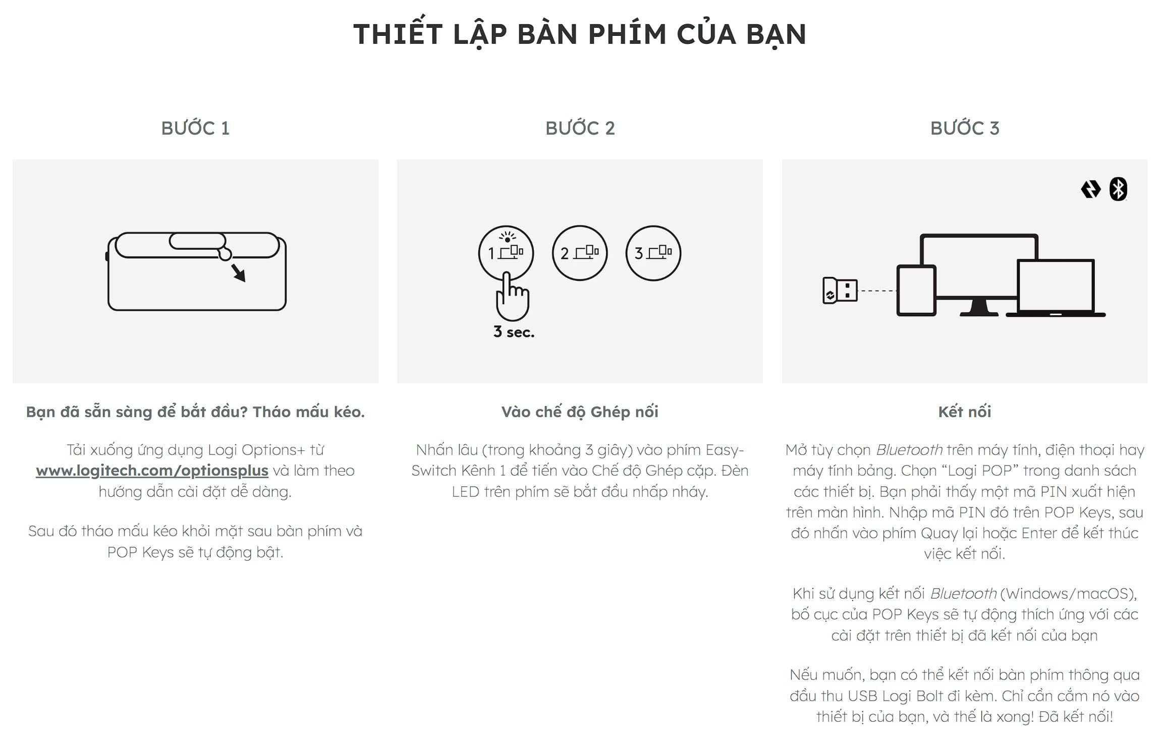 Bàn phím không dây Logitech Pop Keys